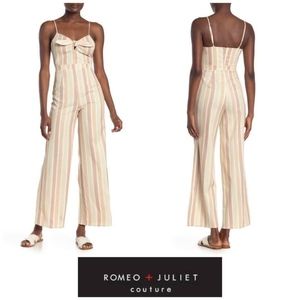 Romeo & Juliet Couture stripe romper pants size L